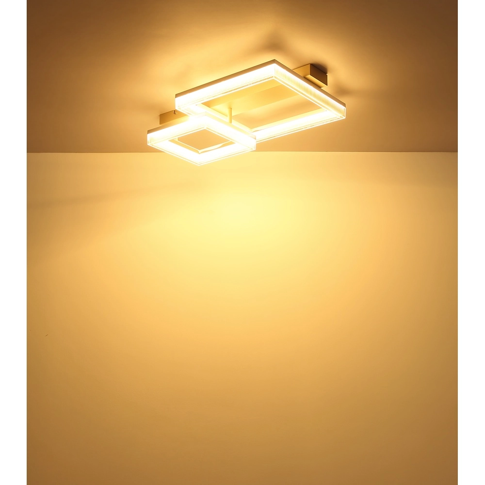 Moderne Deckenleuchte Zara sandbraunes Quadrat 53cm Globo 9007371579075
