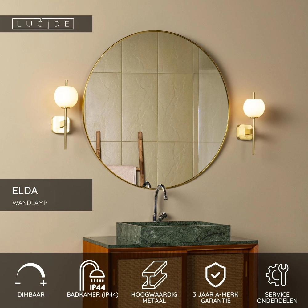 Wandlampe Elda Gold Lucide 5411212040626