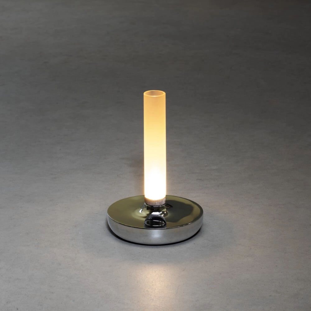 Wiederaufladbare Tischlampe Biarritz Chrom KonstSmide 7318308270036