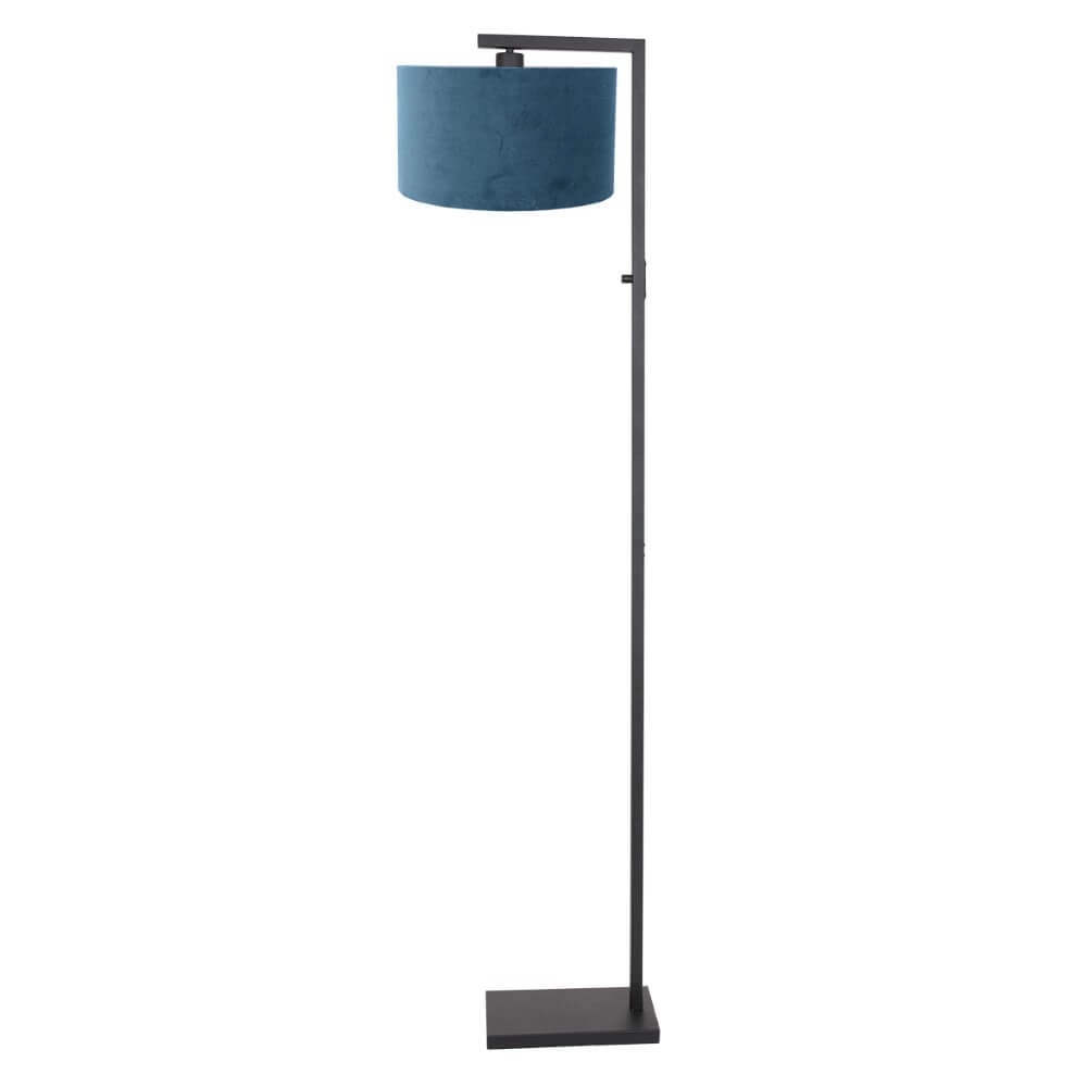 Schlanke Stehlampe Stanger mit blauem Samt Steinhauer 8712746151787