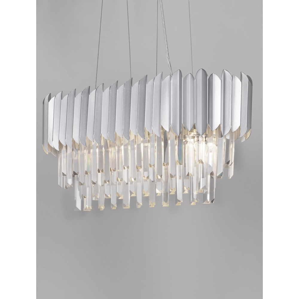 Pendelleuchte Magnolia längliches Chrom und Kristall Lyora 5212017434975