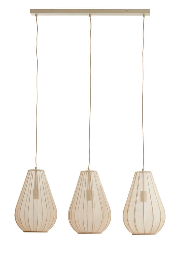 Japandi Pendelleuchte Itela 3-hell creme 80cm Light & Living 8717807702779