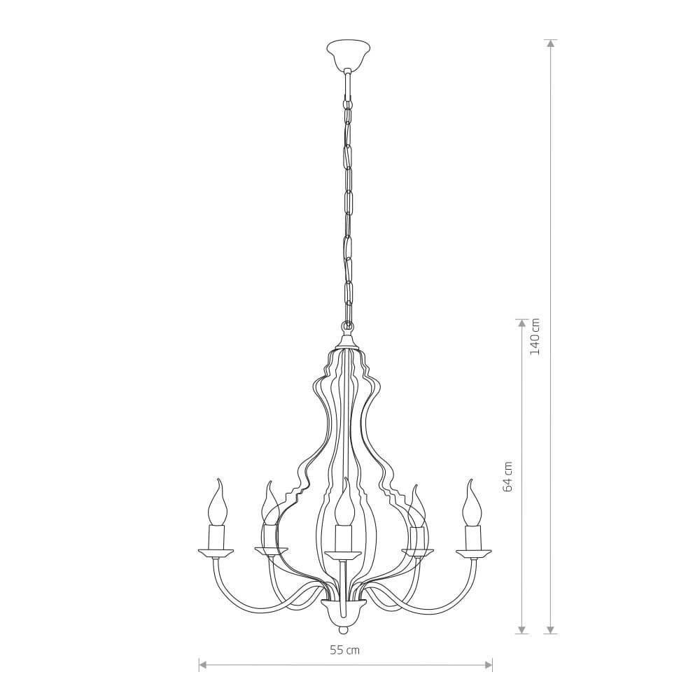Weißer Kronleuchter Margaret Ø 55cm Lyora 5903139633093