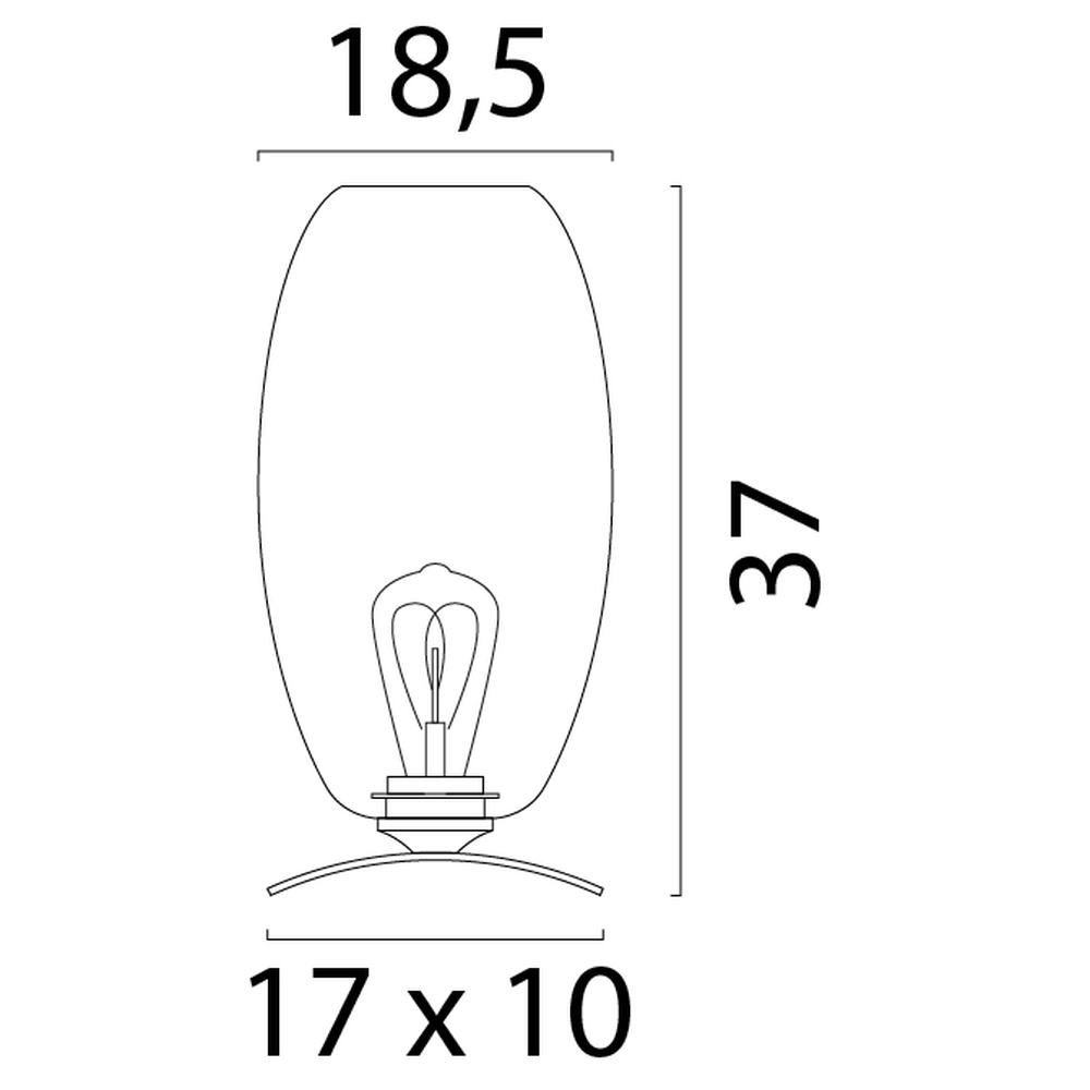Tischlampe Olive Ø18,5 cm Glas – schwarz Masterlight 8718121393872