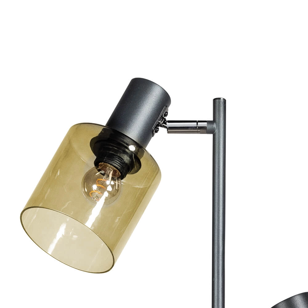 Stehleuchte aus Glas Sledge Glass 2-flammig schwarz mit goldenem Glas ETH 8720195302866