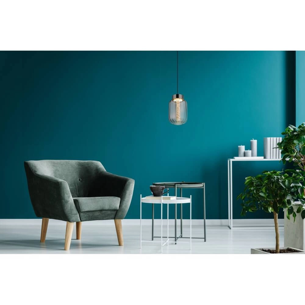 Runde Pendelleuchte Fluoro Single Schwarz Globo 9007371471348
