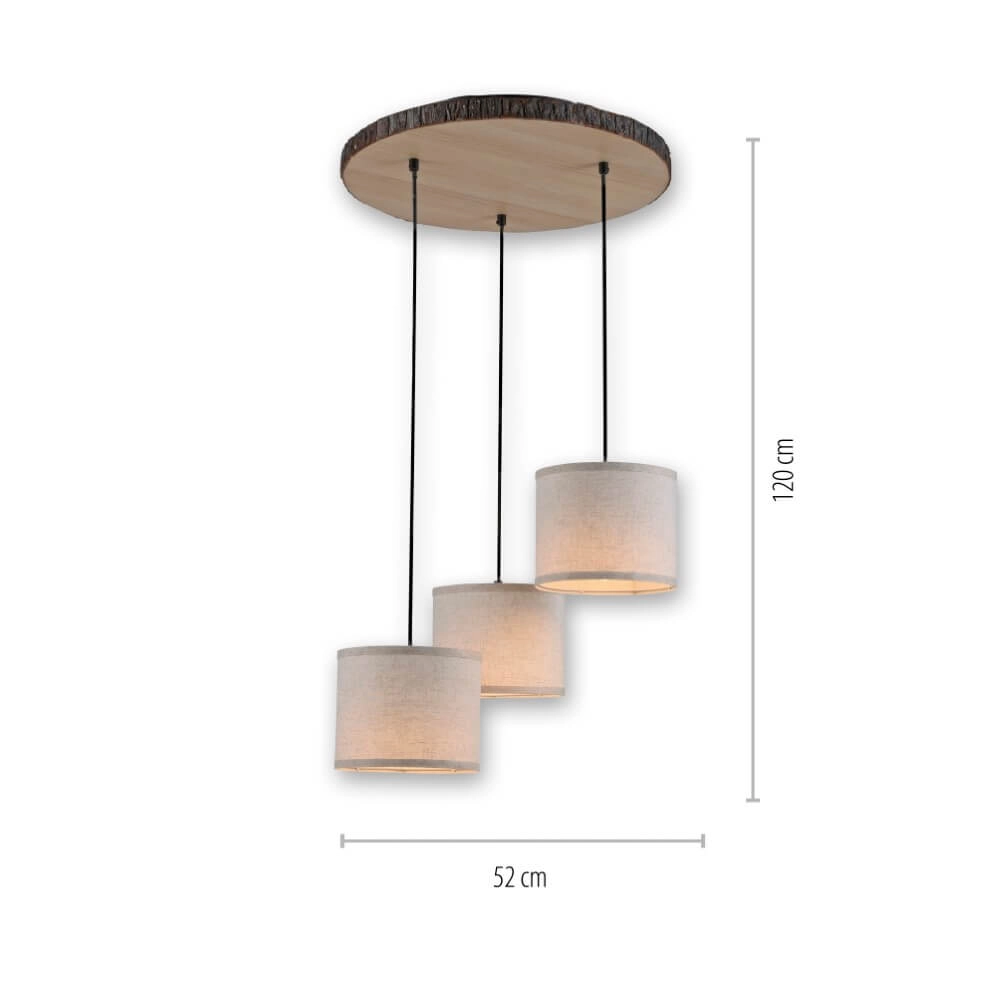 Ländliche Deckenleuchte Bark Holz Just Light 4043689975937