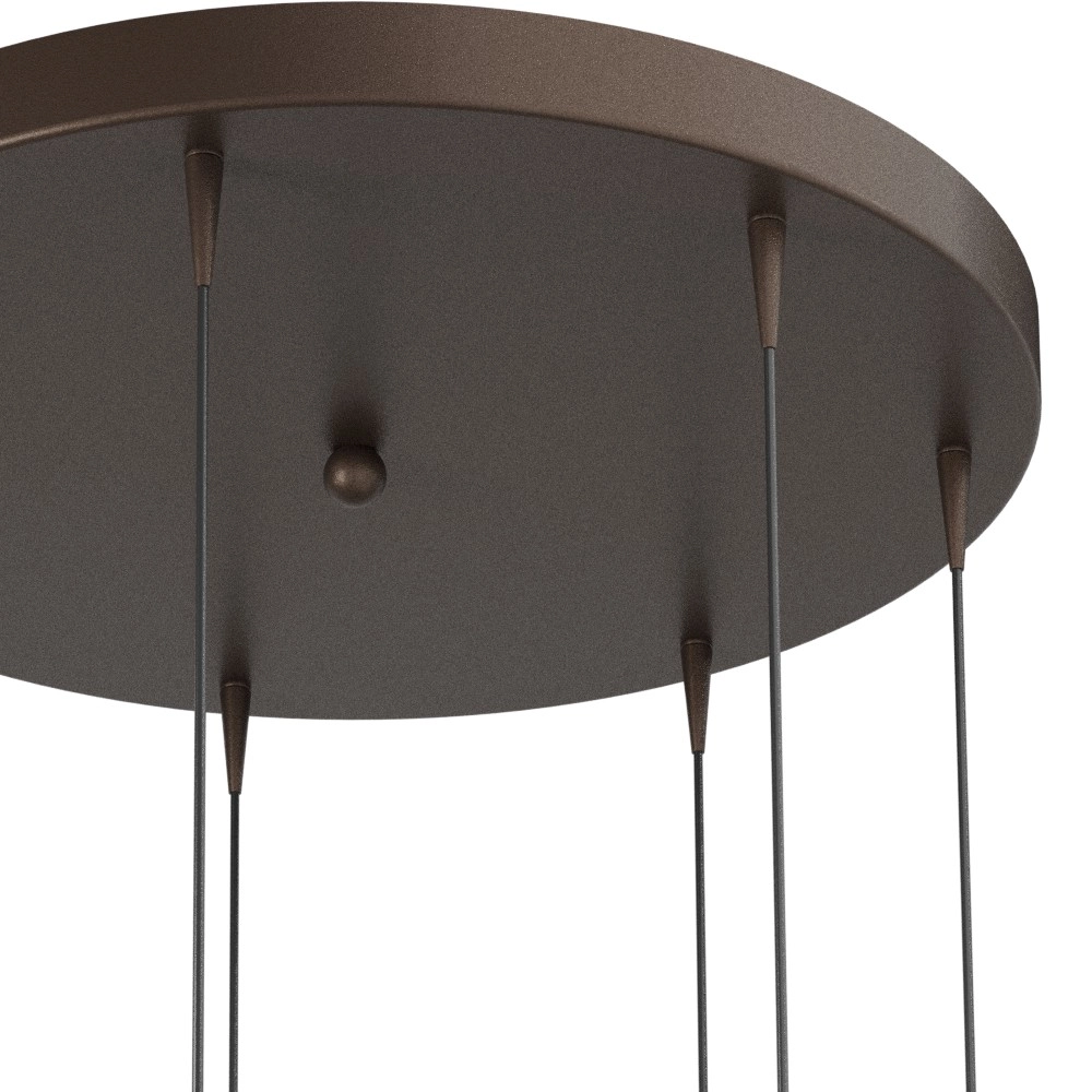 7-Licht Pendellampe Talana kakaobraun Ø 50cm DTW Masterlight 8718121399058