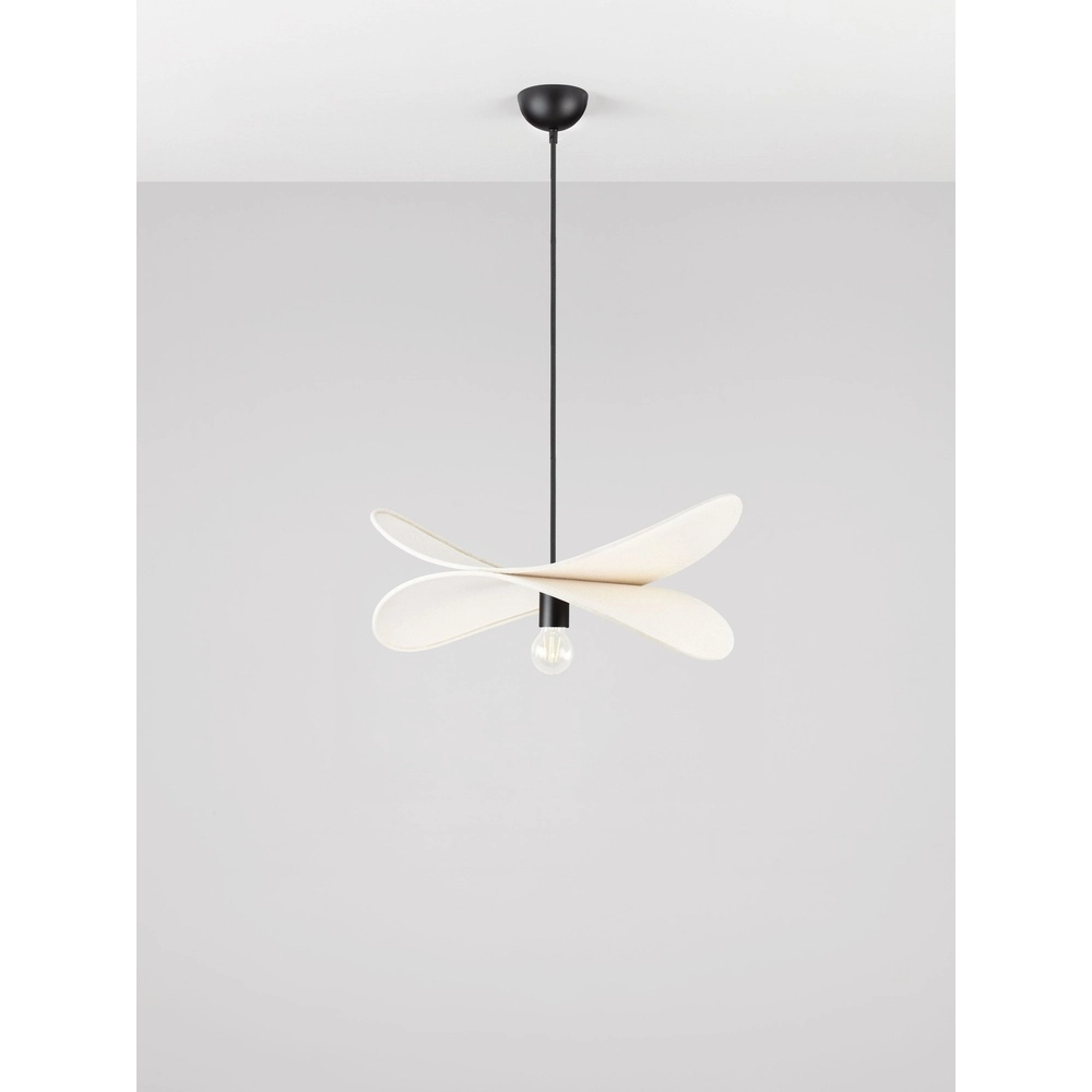 Moderne Pendellampe Luve Schwarz mit Beige Lyora 5212017493729