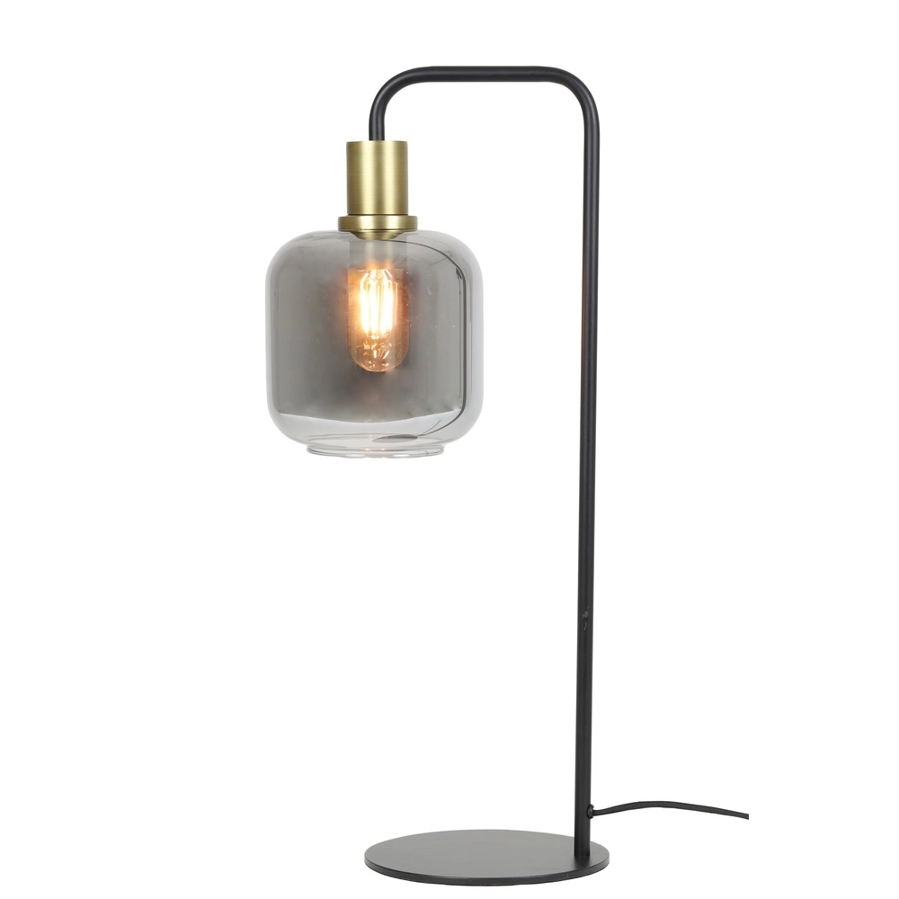 Schreibtischlampe Lekar mit Rauchglas Light & Living 8717807601423