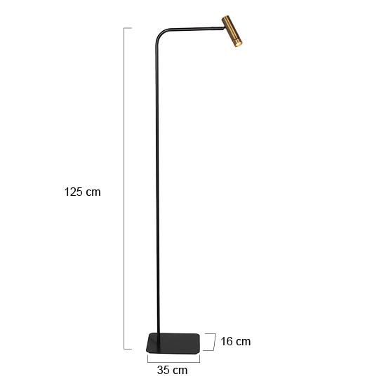 Stehlampe Lumo Schwarz mit Gold Steinhauer 8712746184631