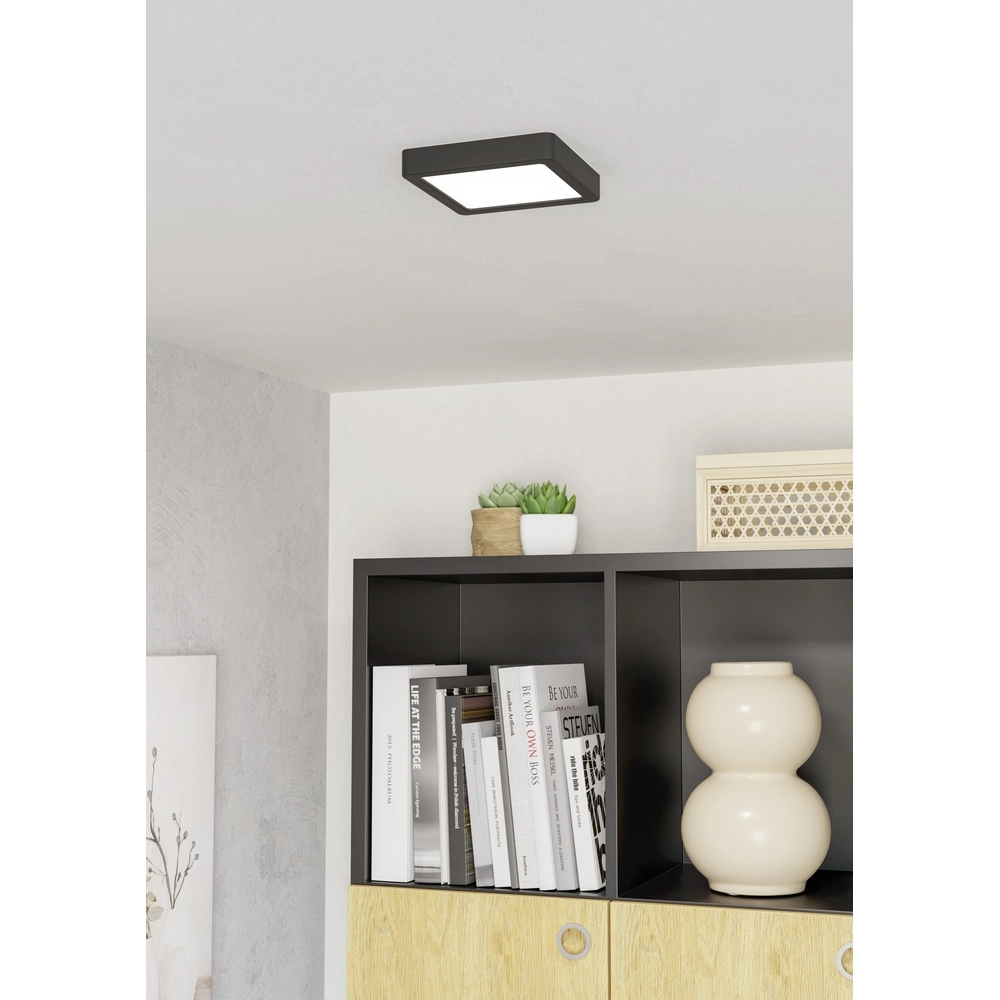 LED-Deckenlicht Fueva 6 Quadrat – Schwarz – 15x15 cm Eglo 9008606330102