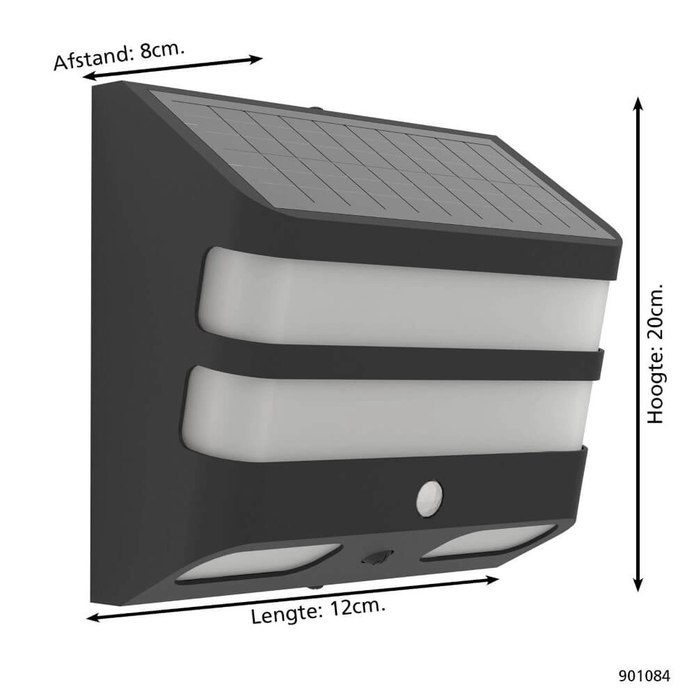 Solar-Wandleuchte Stiappa Schwarz Eglo 9008606297924