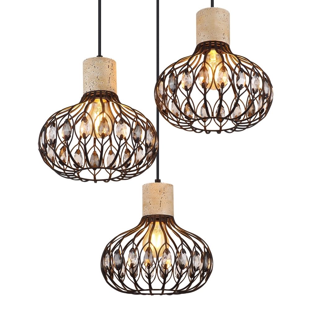 3-Licht Pendellampe Dorthy Country Black Globo 9007371569069
