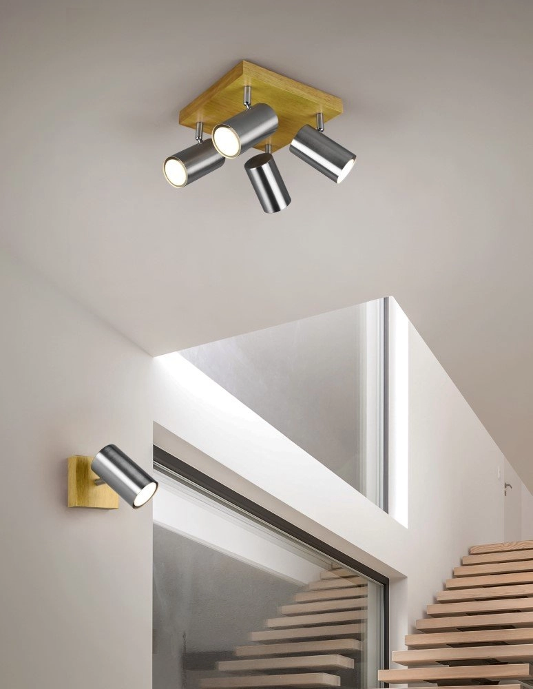 Wandspot Marley schwarz mit edelstahl Trio 4017807487947