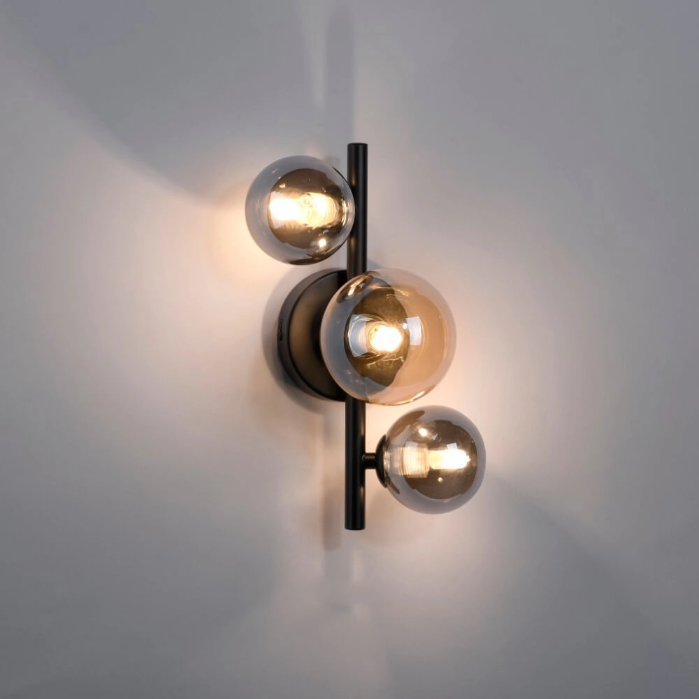 Schwarze Wandlampe Popsicle 3-flammig Paul Neuhaus 4012248375501