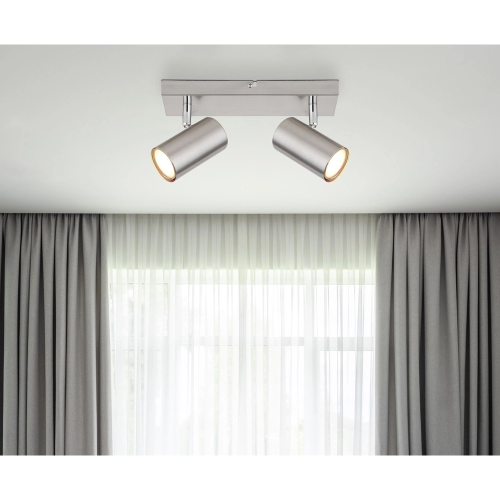 Deckenlampe 2-Leuchten Robby Nickel Globo 9007371439515