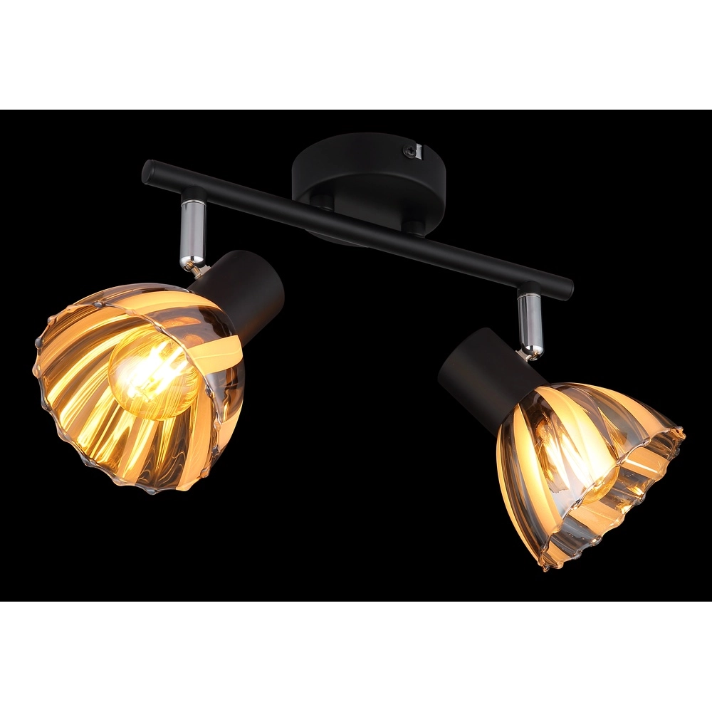Deckenlampe 2-Leuchten Zachery Schwarz Globo 9007371522507