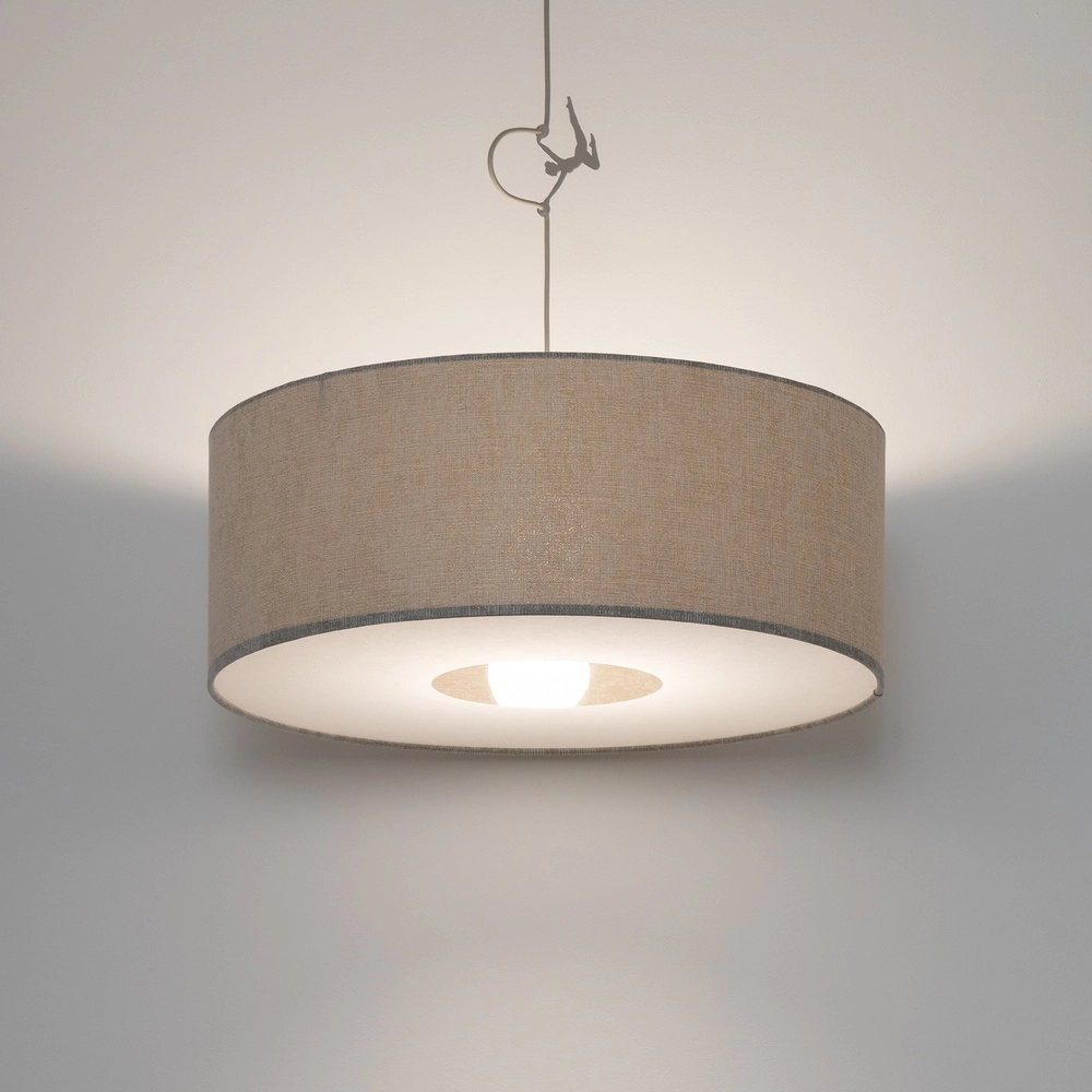 Pendellampe Cedro sandbraun Ø 50 cm Lyora 5903139116657