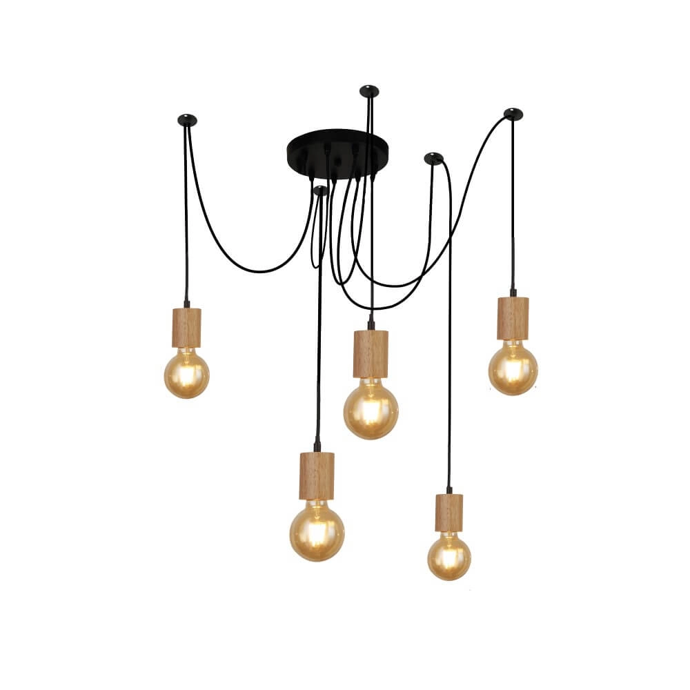 Esstischlampe aus Holz Spinny