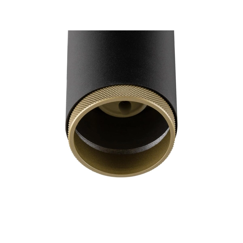 Aufputz-Spot Grip! L 2-flammig schwarz mit goldenem Ring SLV 4024163304399