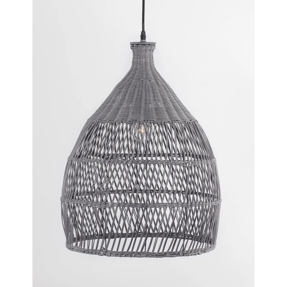 Graue Pendelleuchte Destin Rattan Ø 42cm Lyora 5212017416681