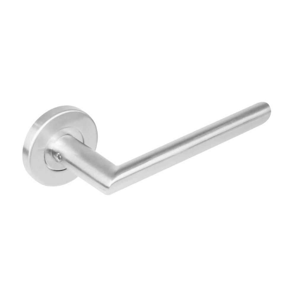 Ovaler Türgriff Hoek 90 Rosette mit Grat Edelstahl Intersteel 8714186129753