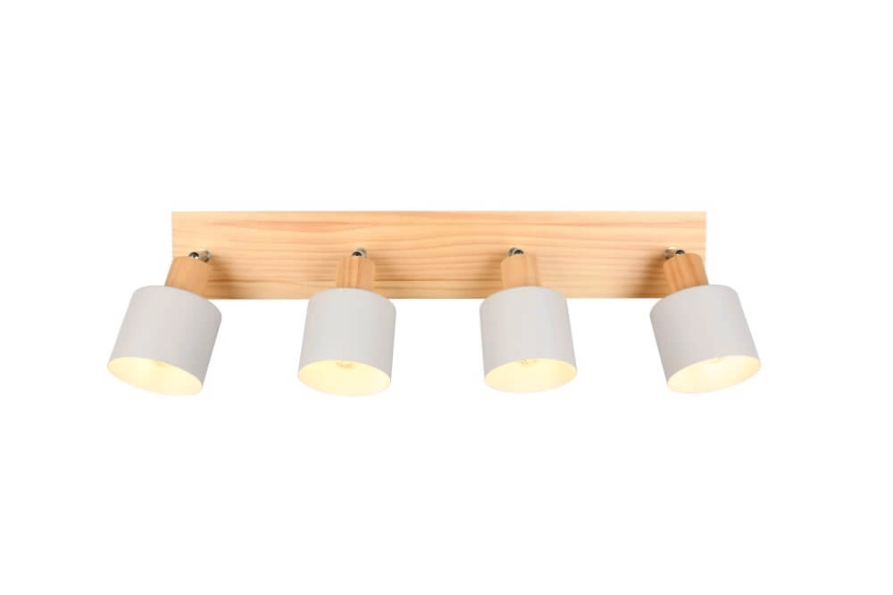 4-flammige Deckenleuchte Shanti mit Holzoptik Trio 4017807615746