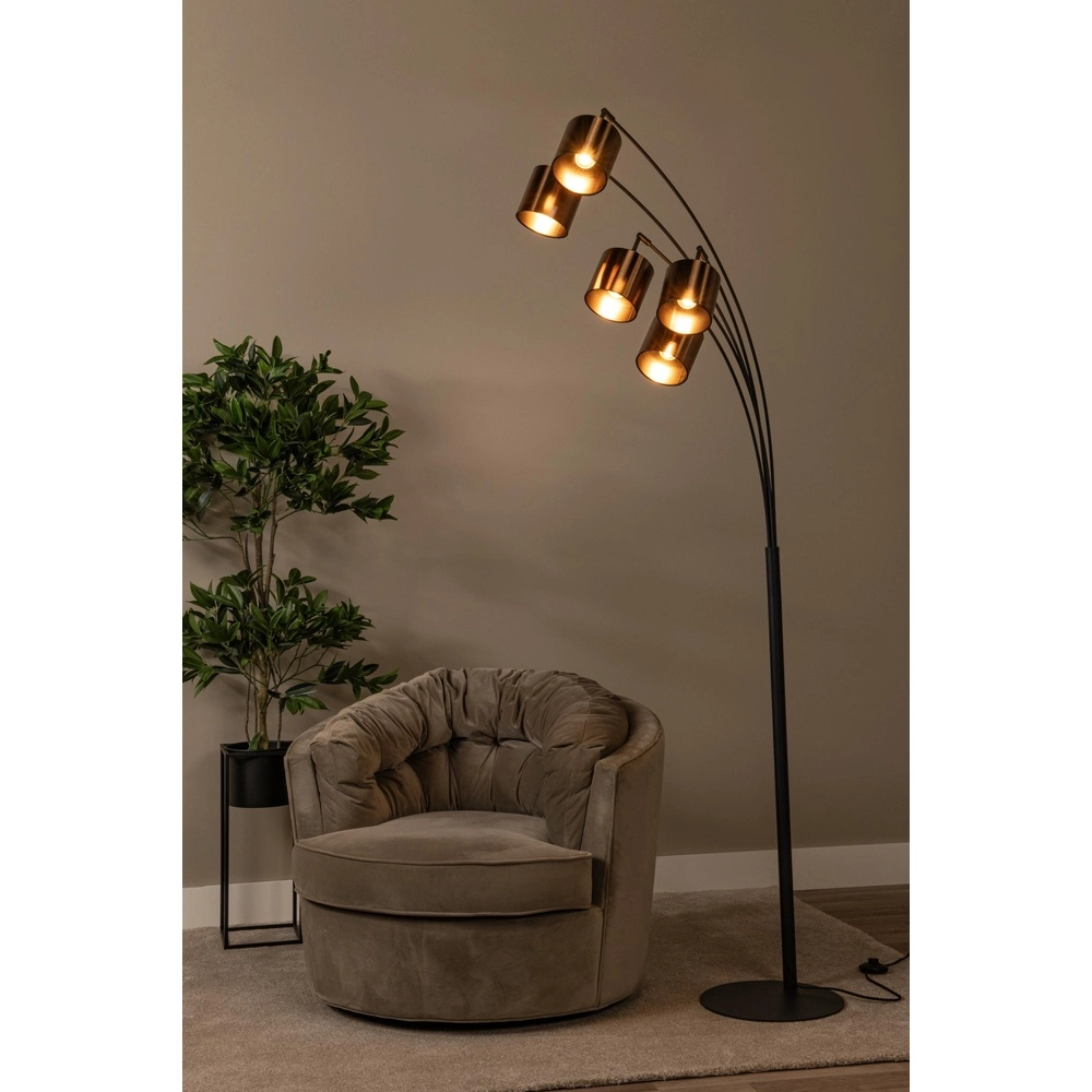 5-Licht Stehlampe Rankos Schwarz Lucide 5411212051707