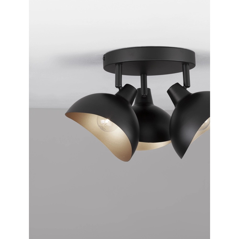 Deckenlampe Geti S schwarz mit goldener Innenseite Lyora 5212017436429