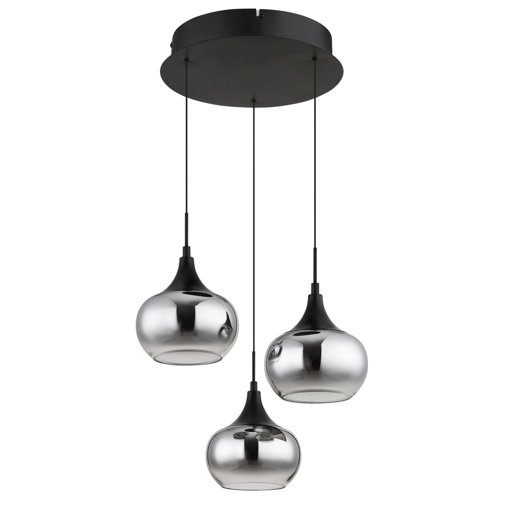 Design-Pendellampe Lui 3-Licht Schwarz Globo 9007371586608