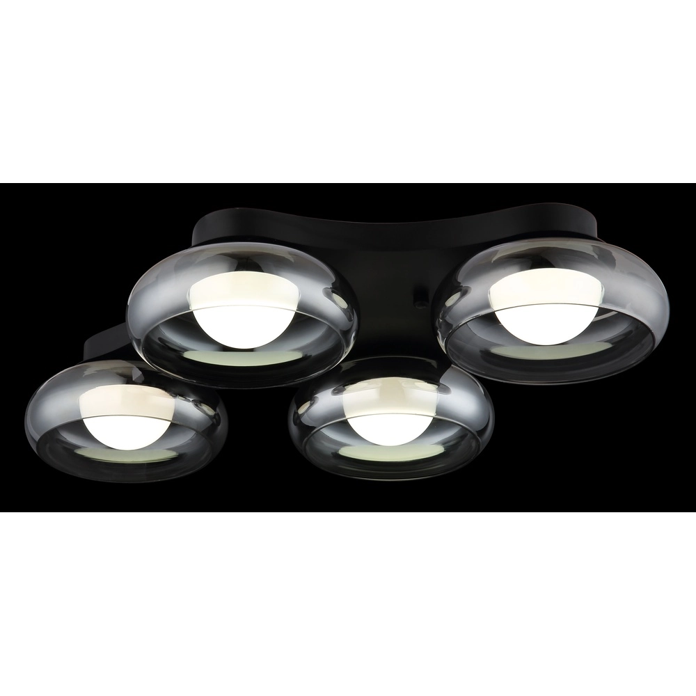 Design-Deckenlampe Carlene 4-Licht Schwarz Globo 9007371575176