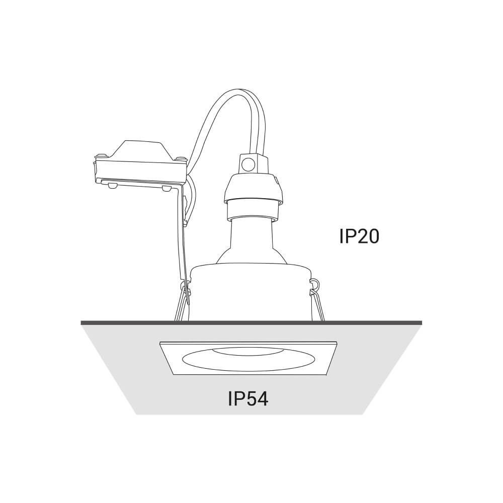Quadratischer Einbaustrahler Delta IP54 Lyora 5903139836890