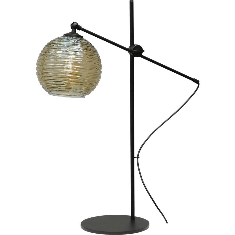 Verstellbare Tischlampe Quinto Smoke mit gestreiftem Glas Masterlight 8718121216577