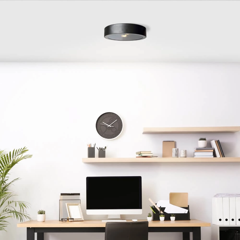 Schwarze Deckenlampe Sandros Ø 31cm mit Glas Brilliant 4004353409479