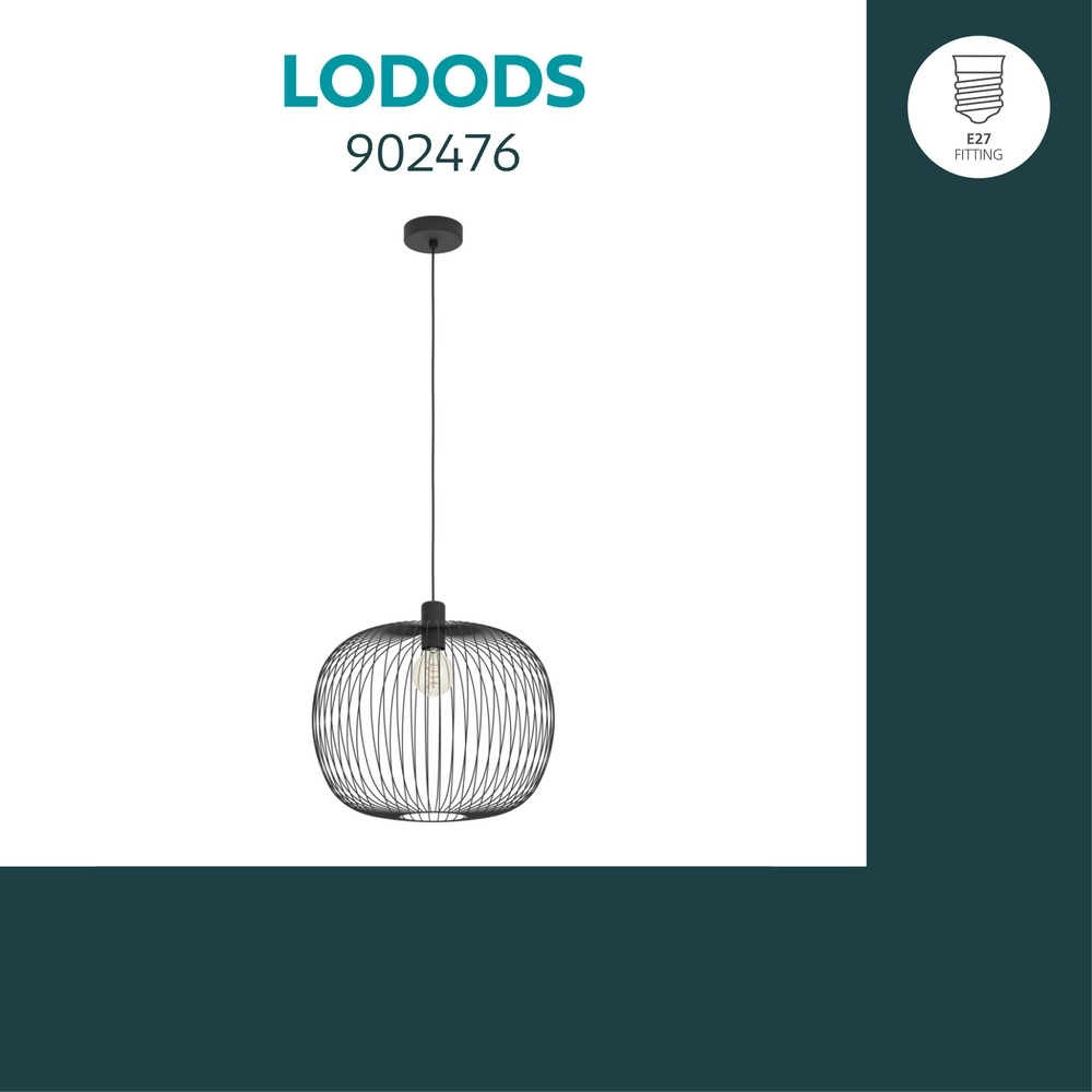Draht-Pendellampe Lodods schwarzer Ø 45 cm