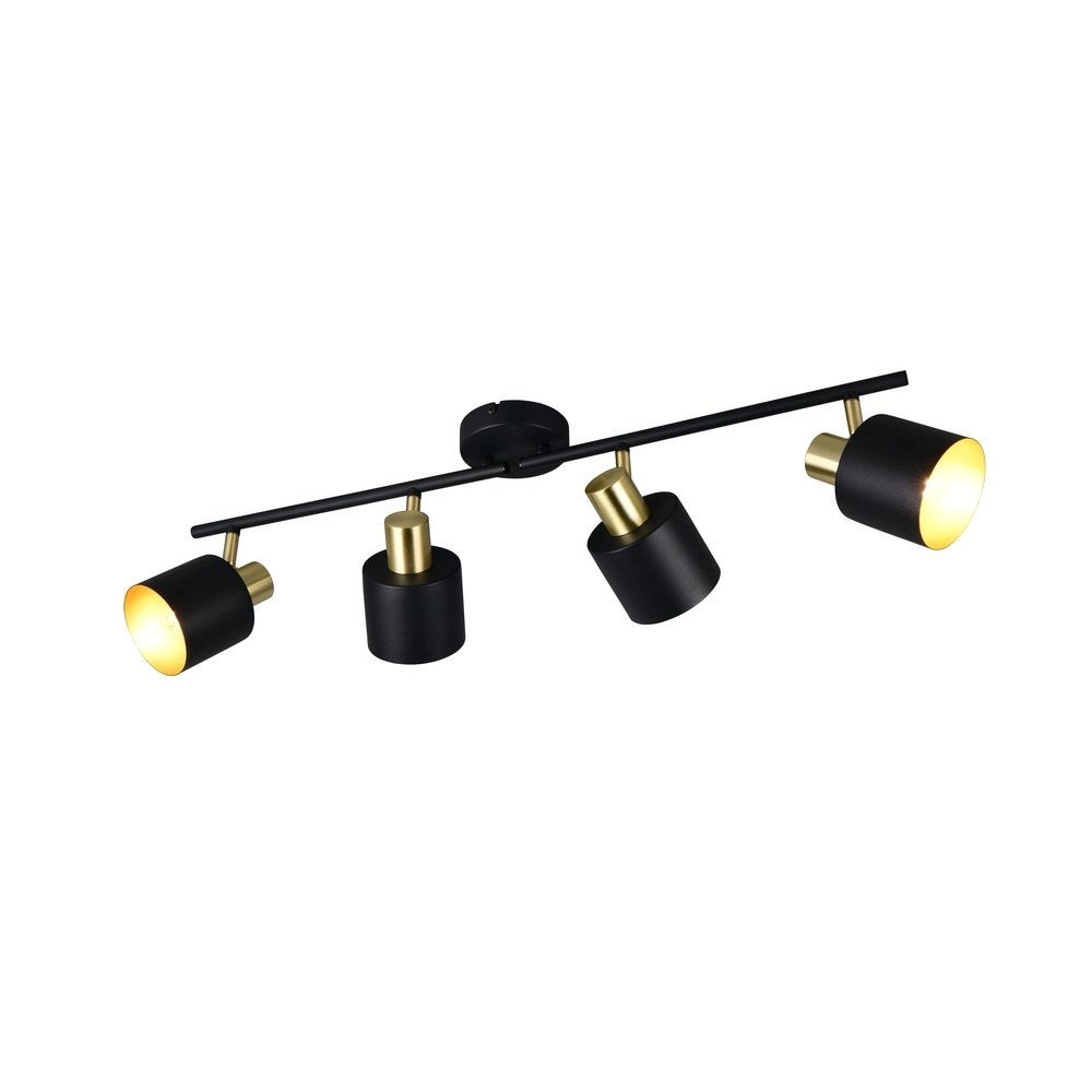 Deckenlampe Eva 4-flammig schwarz mit gold Trio 4017807654677