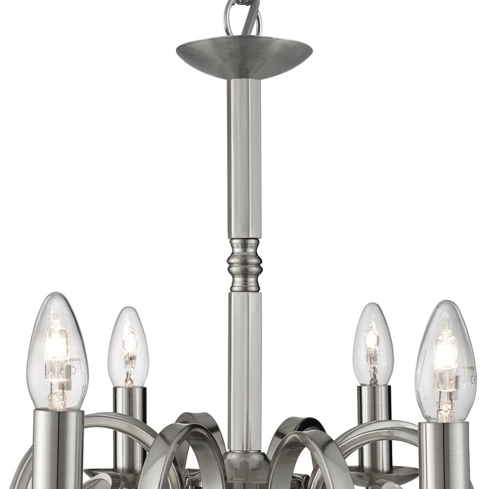 Ländlicher Kronleuchter Richmond 8 Leichtwerte 65 cm Matt silber Searchlight 5053423056470