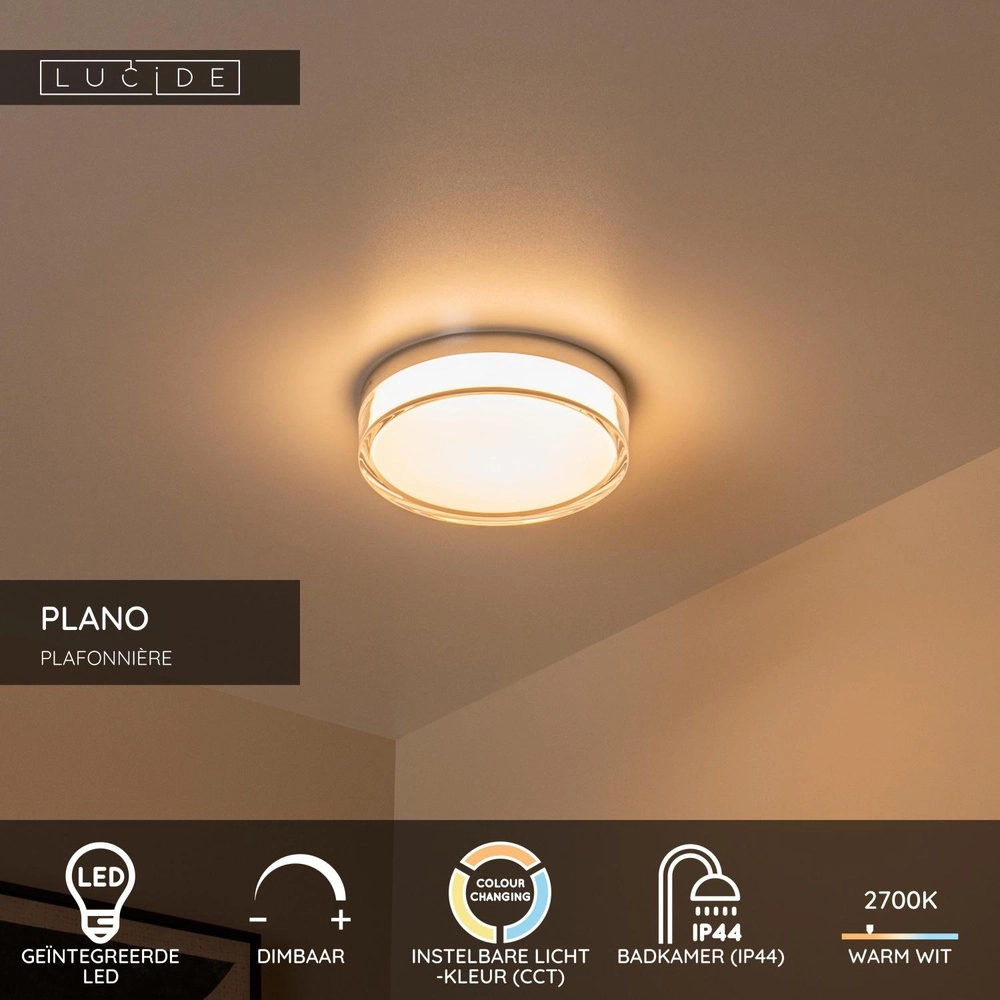 Deckenlicht Plano Ø 23cm Chrom Lucide 5411212782922