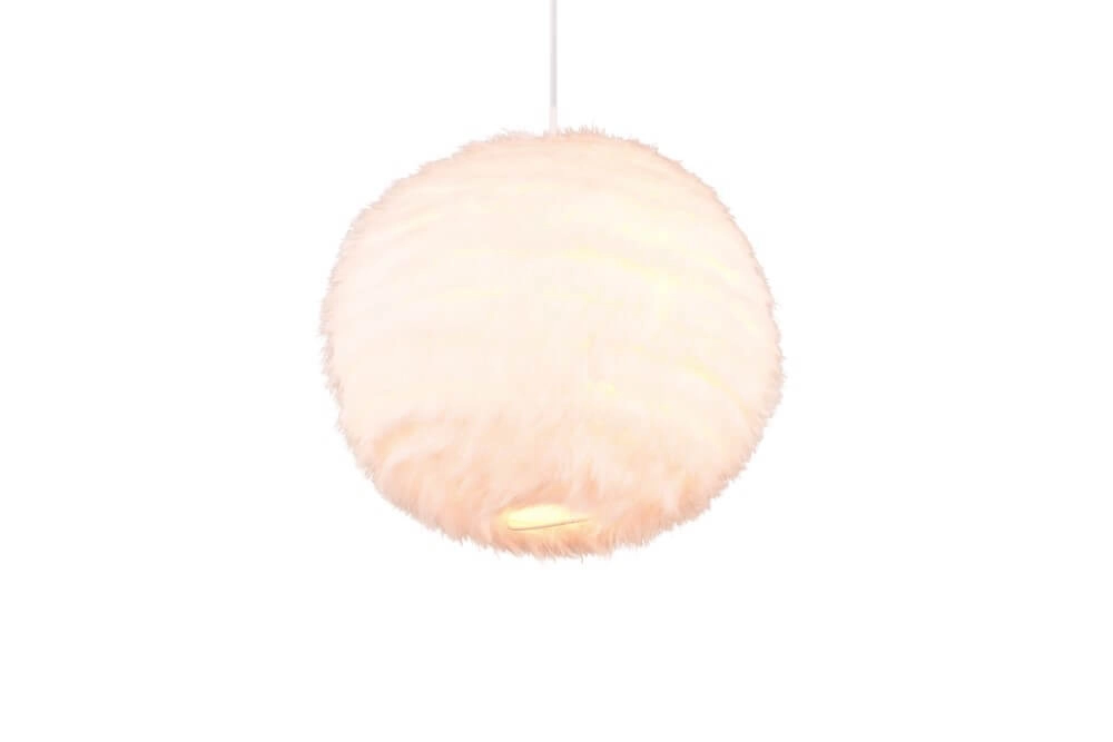 Hängelampe aus Stoff Furry creme Ø 35cm Trio 4017807600087