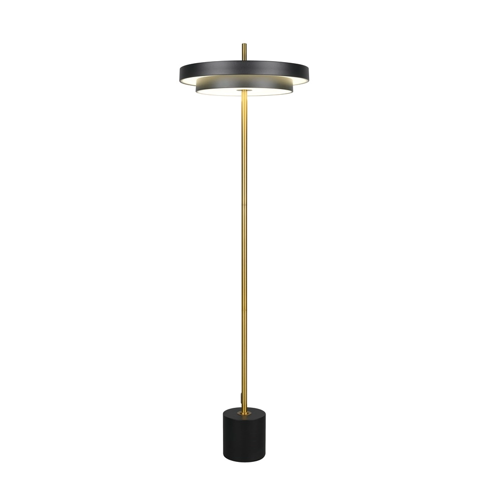 Moderne Stehleuchte Keaton schwarz mit gold Trio 4017807655926