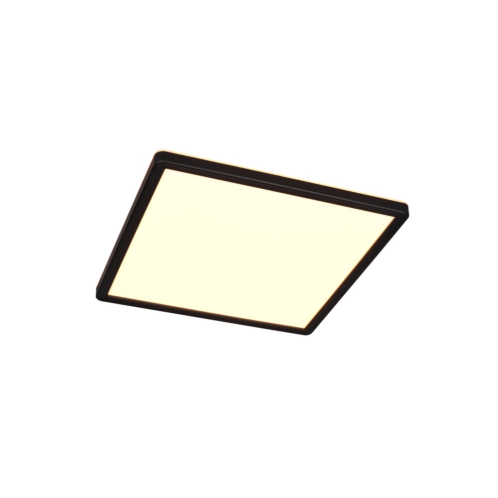 Quadratische Deckenlampe Emra Schwarz 29 cm