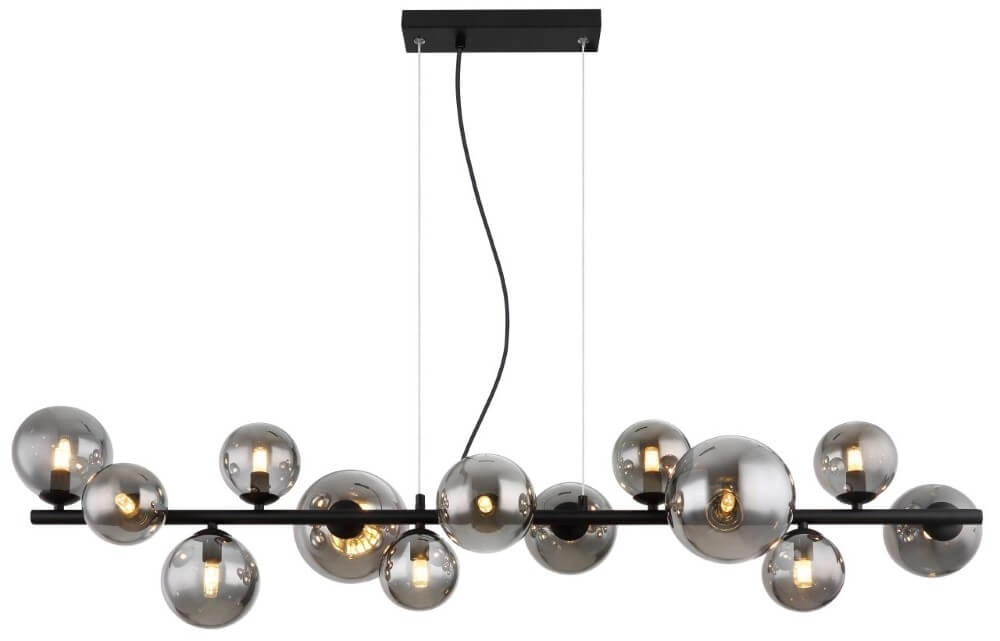 Design-Hängelampe Riha schwarz mit Rauchglas Globo 9007371457823