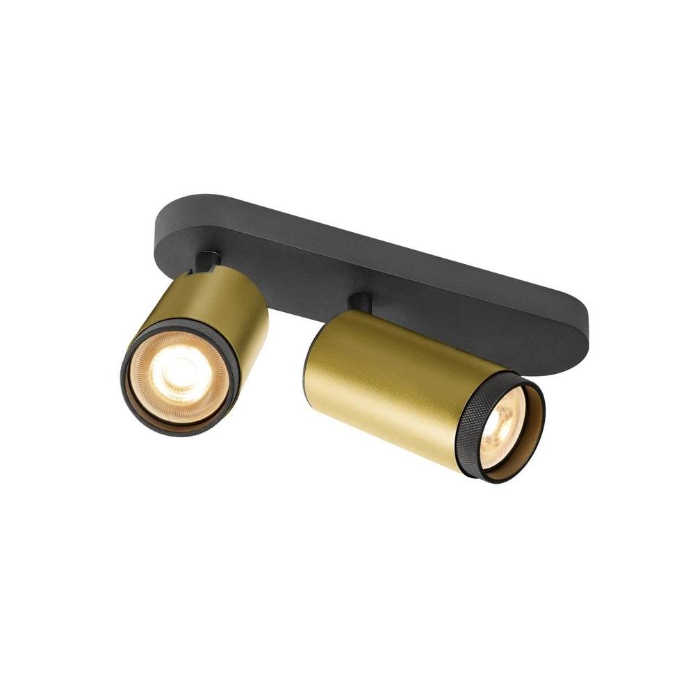 Aufputz-Spot Grip! L 2-helles Gold mit schwarzem Ring SLV 4024163304375