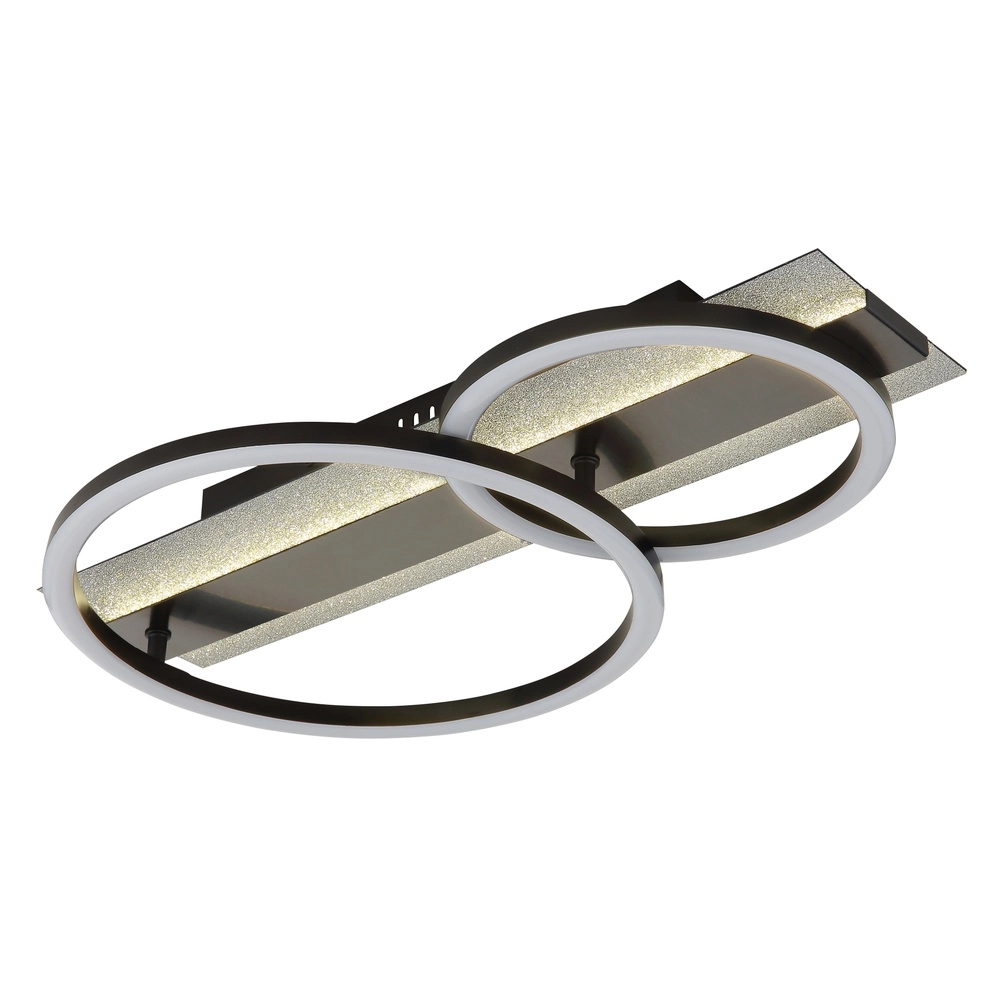 Schwarze Deckenlampe Norberto 2 Ringe Globo 9007371566839