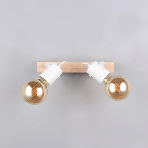 Doppeldeckenlampe Lynar Weiß mit Holz Trio 4017807670745