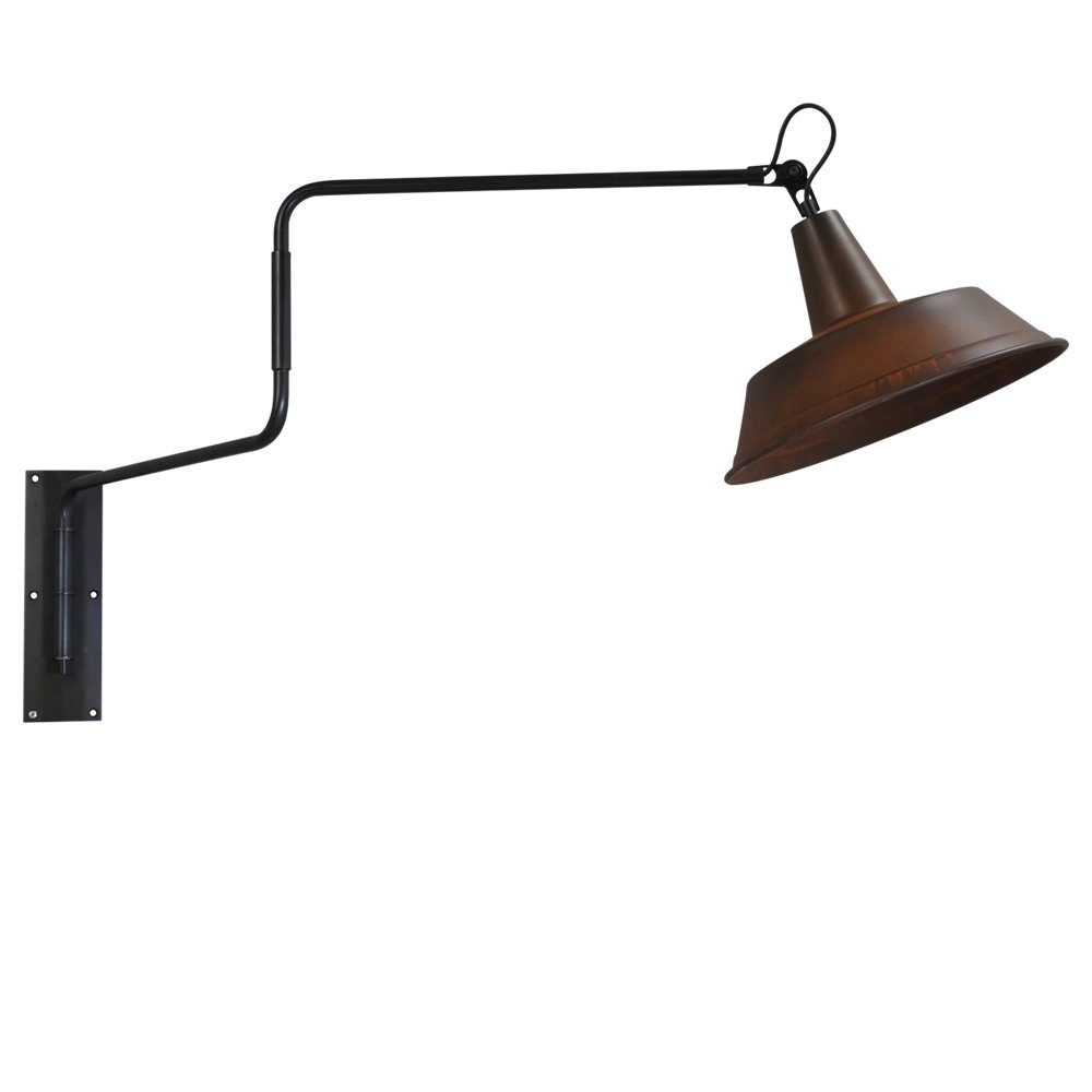 Wand-Leseleuchte Industria 122 cm rostbraun mit schwarz