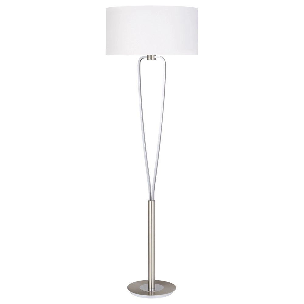 Tischlampe Lampenschirm Paris II grau mit weißem Lampenschirm