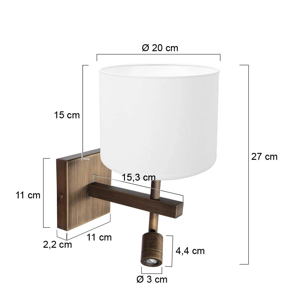 Wandlampe Stang mit weißer Kapuze Steinhauer 8712746189650