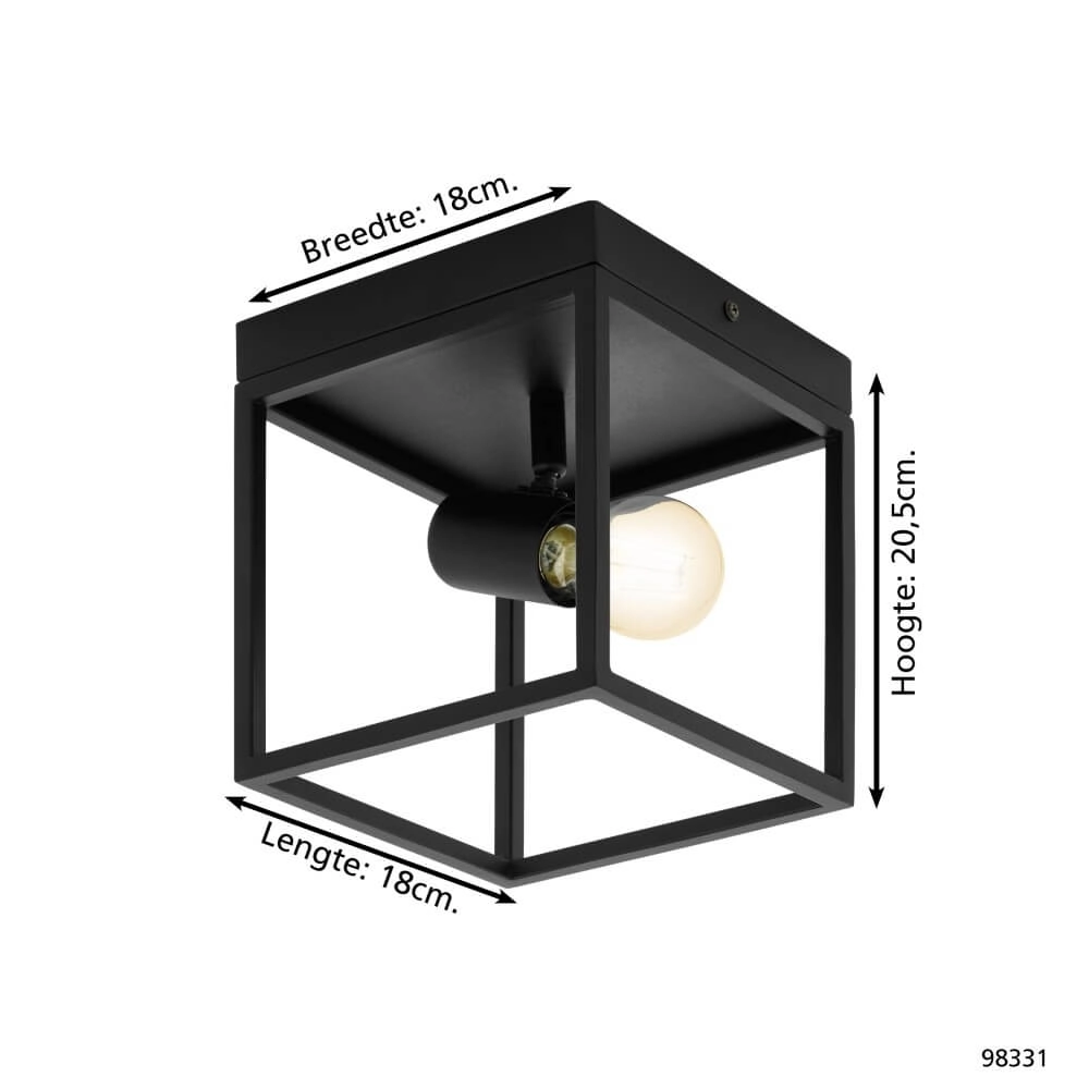 Schwarze Deckenlampe Silentina 1-Licht Eglo 9002759983314